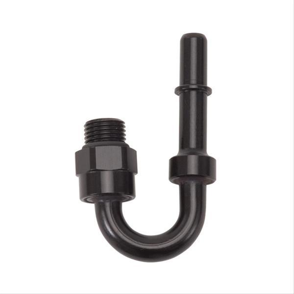 Russell Performance Adapter Fitting 3/8in SAE Quick Disc Male to #6 SAE Port Male Swivel 180Deg Blk thumbnail 2