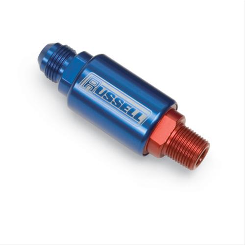 Russell Performance Red/Blue Anodized (3in Length 1-1/4in dia. -6 x 3/8in male NPT inlet/outlet)