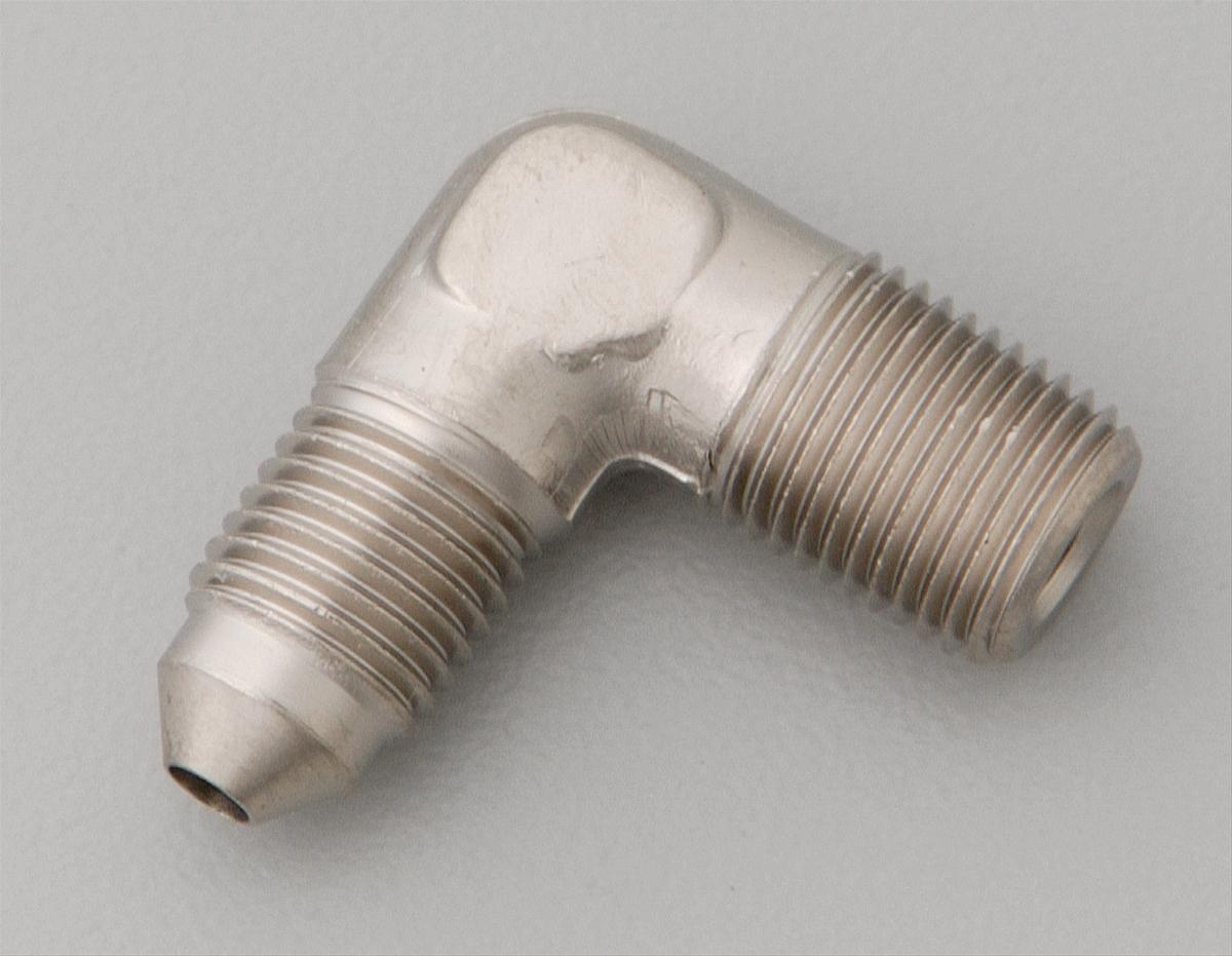 Russell Performance -3 AN to 1/8in NPT 90 Degree Flare to Pipe Adapter (Endura) thumbnail 2