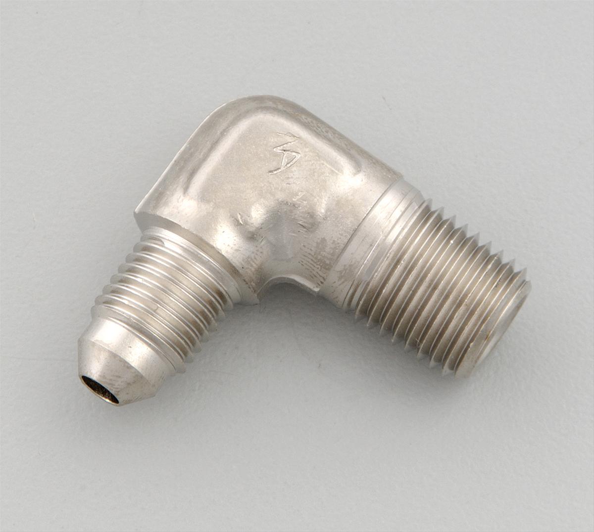 Russell Performance -4 AN to 1/4in NPT 90 Degree Flare to Pipe Adapter (Endura) thumbnail 2