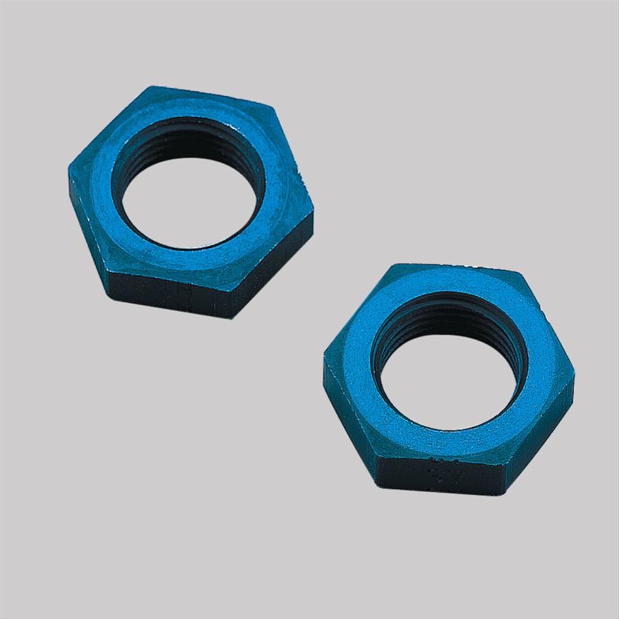 Russell Performance -6 AN Bulkhead Nuts 9/16in -18 Thread Size (Blue)