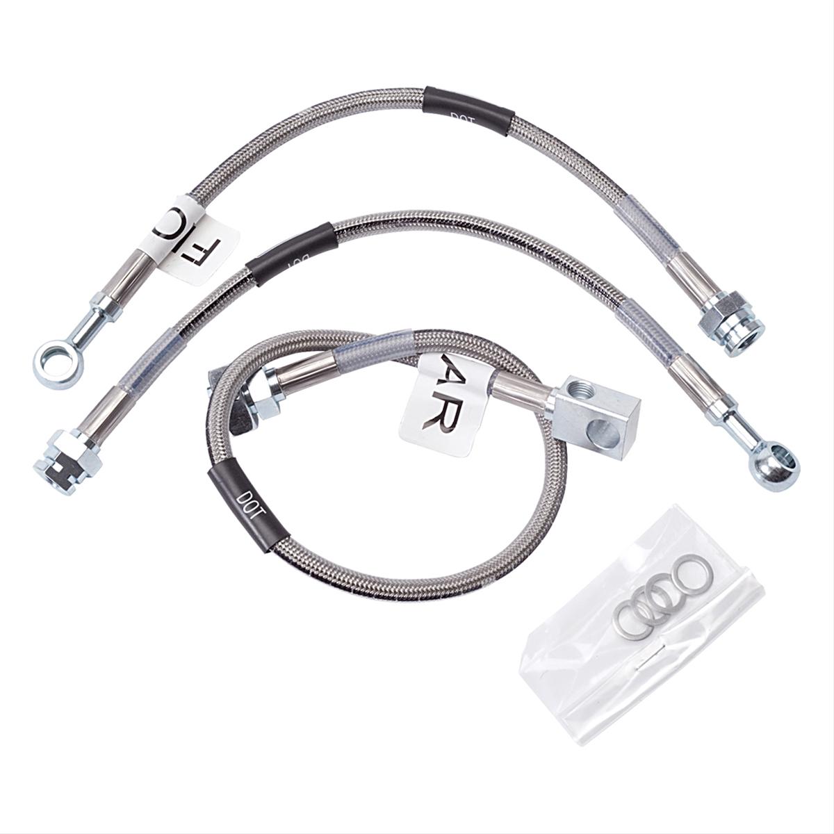42in Upper Length Stainless Russell R08745DS Braided Front Brake Line Kit 