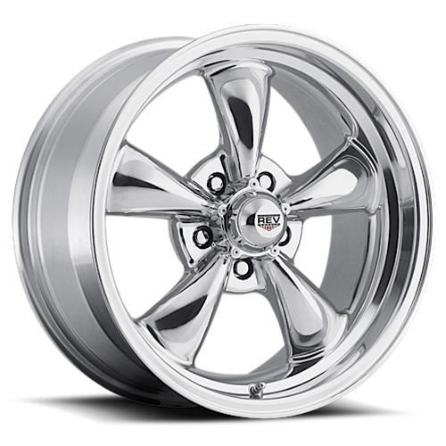 REV Wheels 100 Classic Series Polished 15x7 Wheel, Classic, 15 in. x 7 in., Aluminum, Polished, 5 x 4.75 in. Bolt Circle, 4 in. Backspace, Each