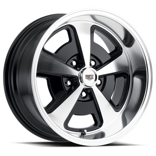 REV Wheels 109 Classic Magnum Series Gloss Black Polished 20x8 Wheel, Classic, 20 in. x 8 in., Aluminum, Black/Polished, 5 x 4.75 in. Bolt Circle, 4.5 in. Backspace, Each