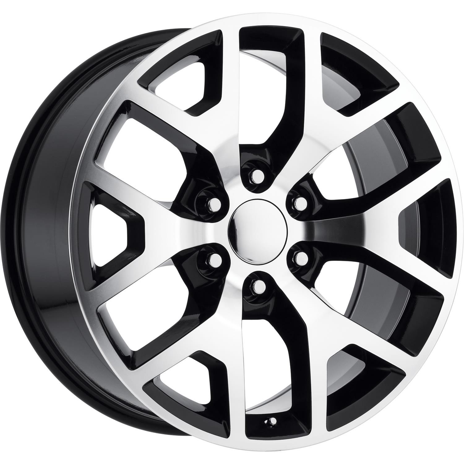 REV Wheels 586 Series OE Replica Gloss Black Machined 22x9 Wheel, Series, Replica, 22 in. x 9 in., Aluminum, Machined, 6 x 5.5 in. Bolt Circle, 6.26 in. Backspace, Each