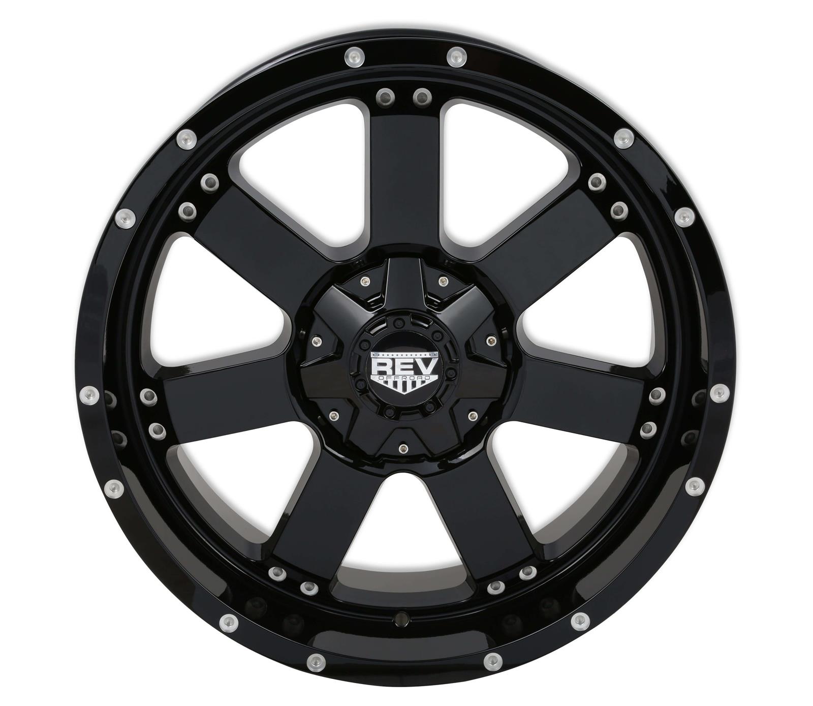 REV Wheels 885 Series Offroad Gloss Black 20x9 Wheel, Series, Offroad, 20 in. x 9 in., Aluminum, Black, 5 x 5 in./5.5 in. Bolt Circle, 4.53 in. Backspace, Each thumbnail 4