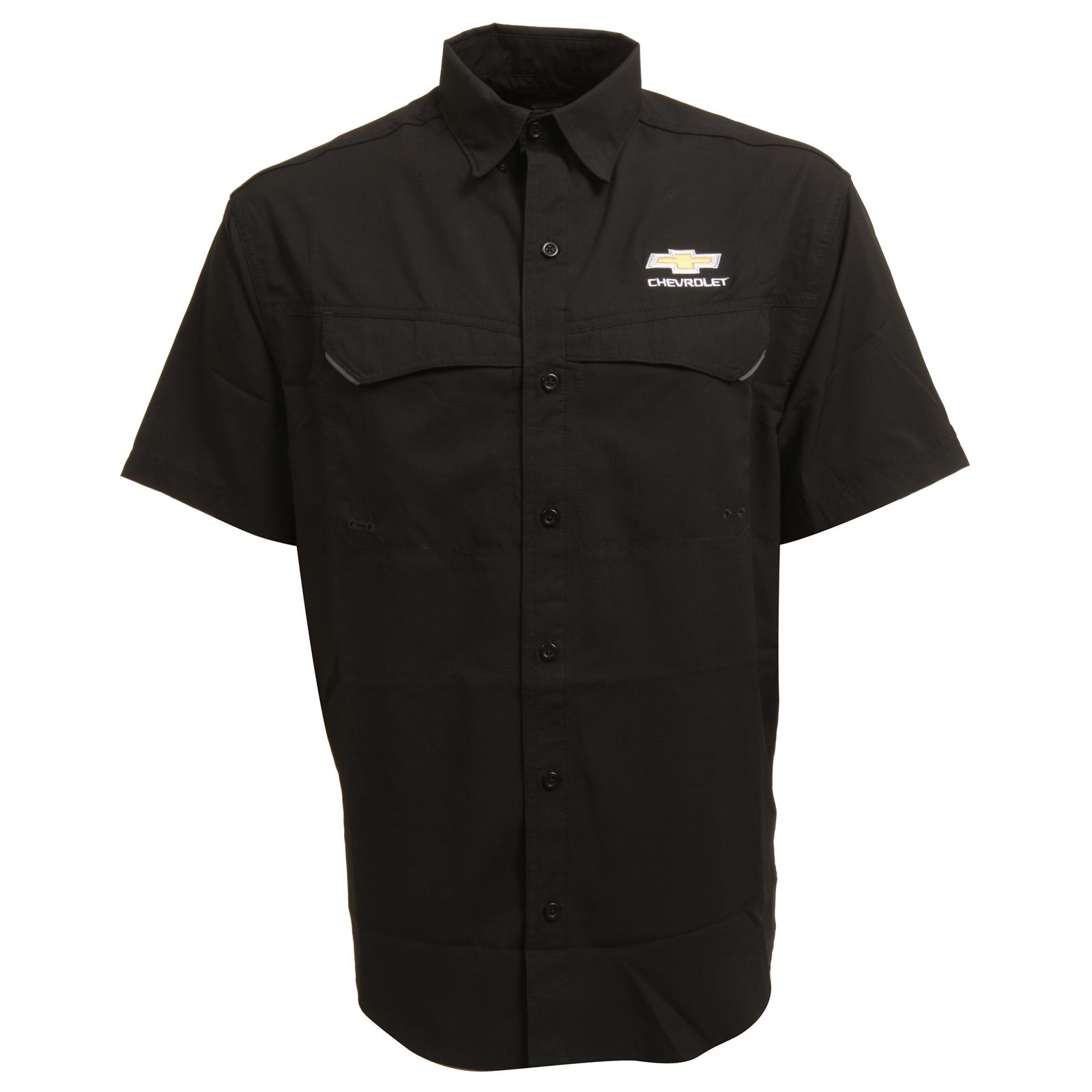 Summit Gifts PN772BLK.XL: Chevrolet Bowtie Button-Down Fishing Shirt