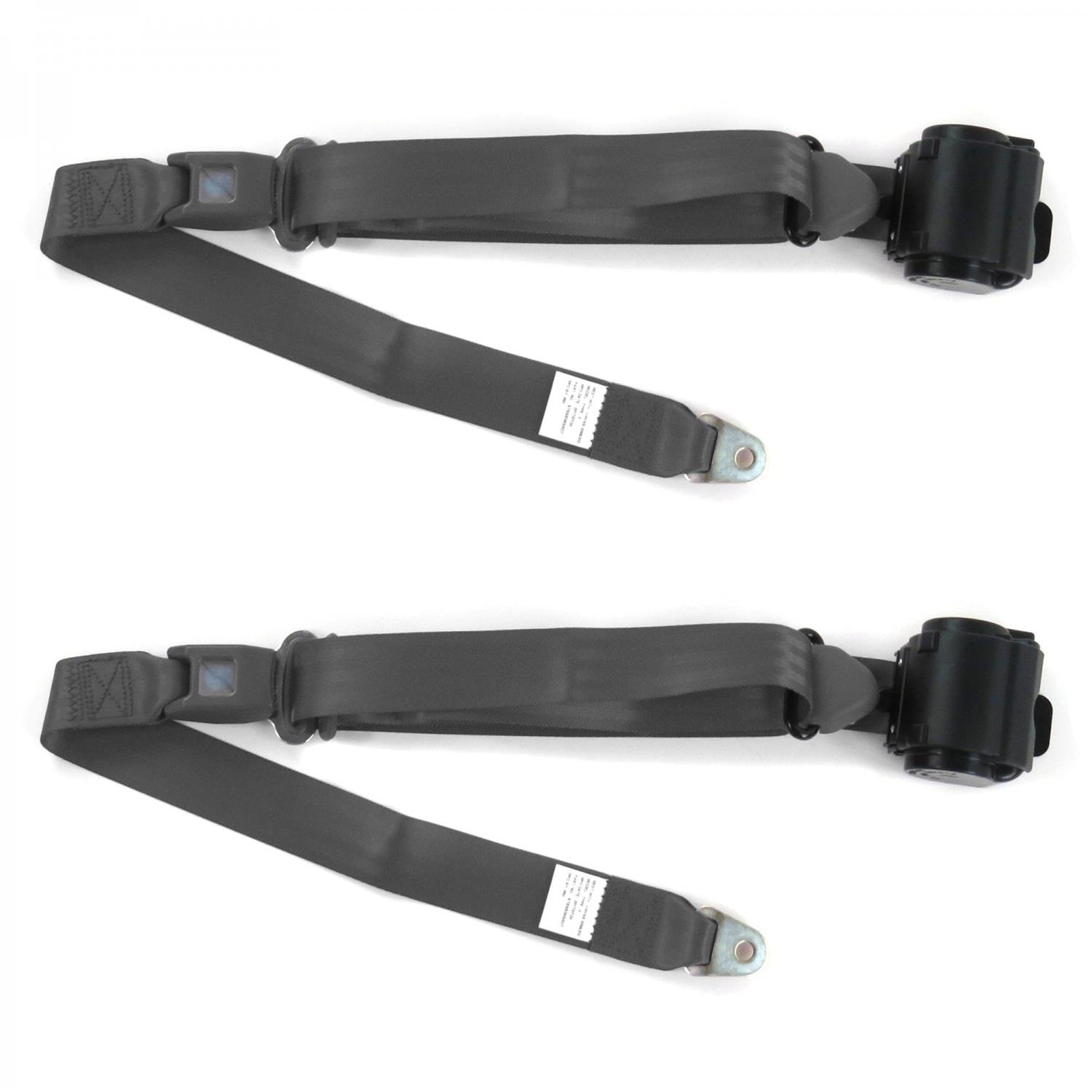SafeTBoy STBCFB4D SafeTBoy 3Point Retractable Push Button Buckle Lap Belts Summit Racing
