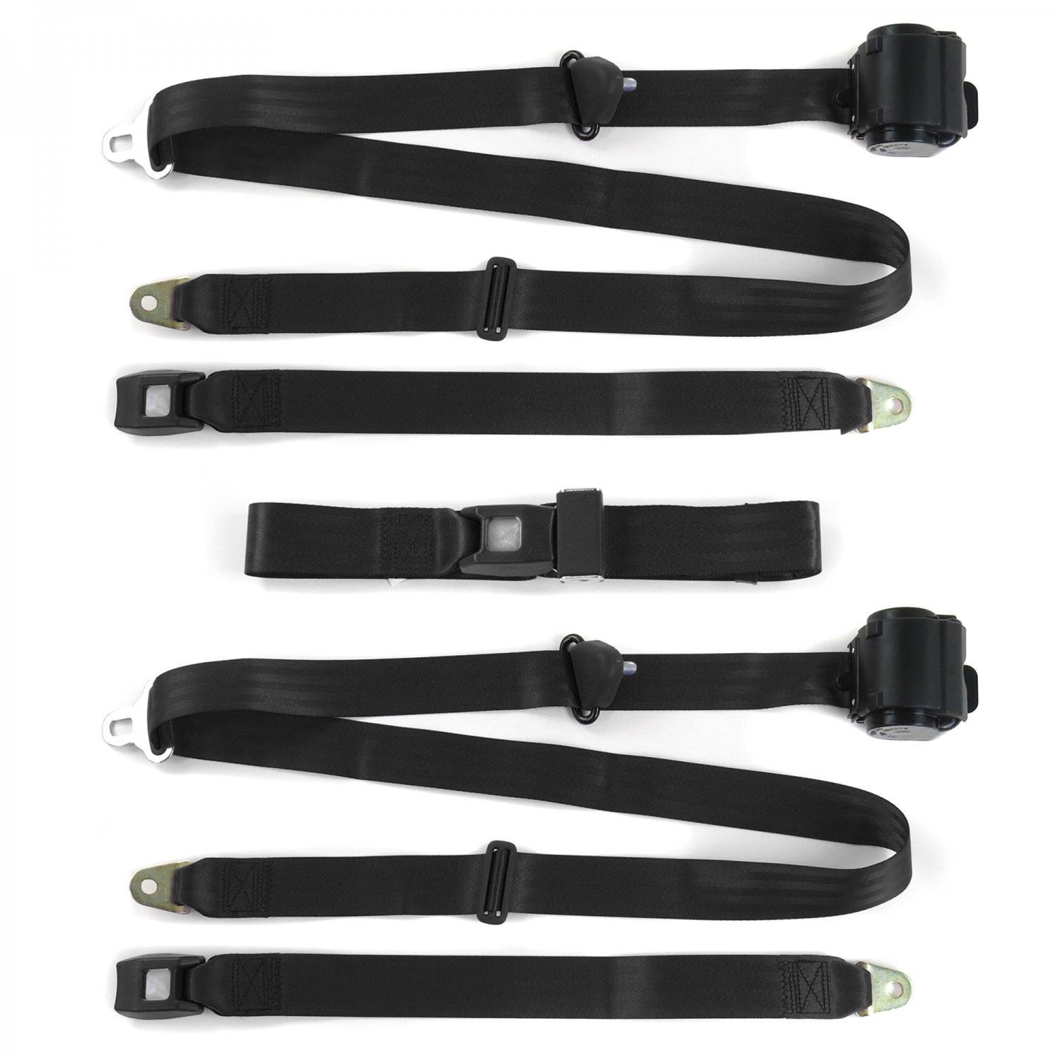 SafeTBoy STBCFE6E SafeTBoy 3Point Retractable Push Button Buckle Lap