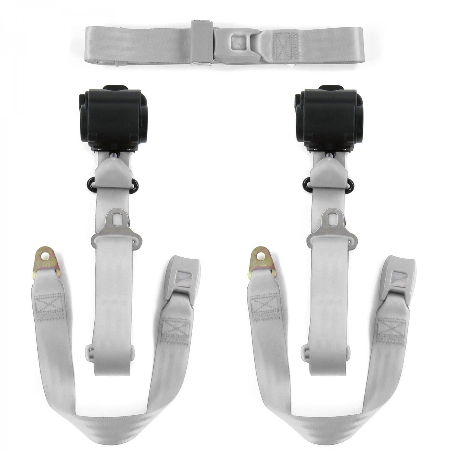 Safetboy 3 Point Retractable Push Button Buckle Lap Belts Stbd01b0