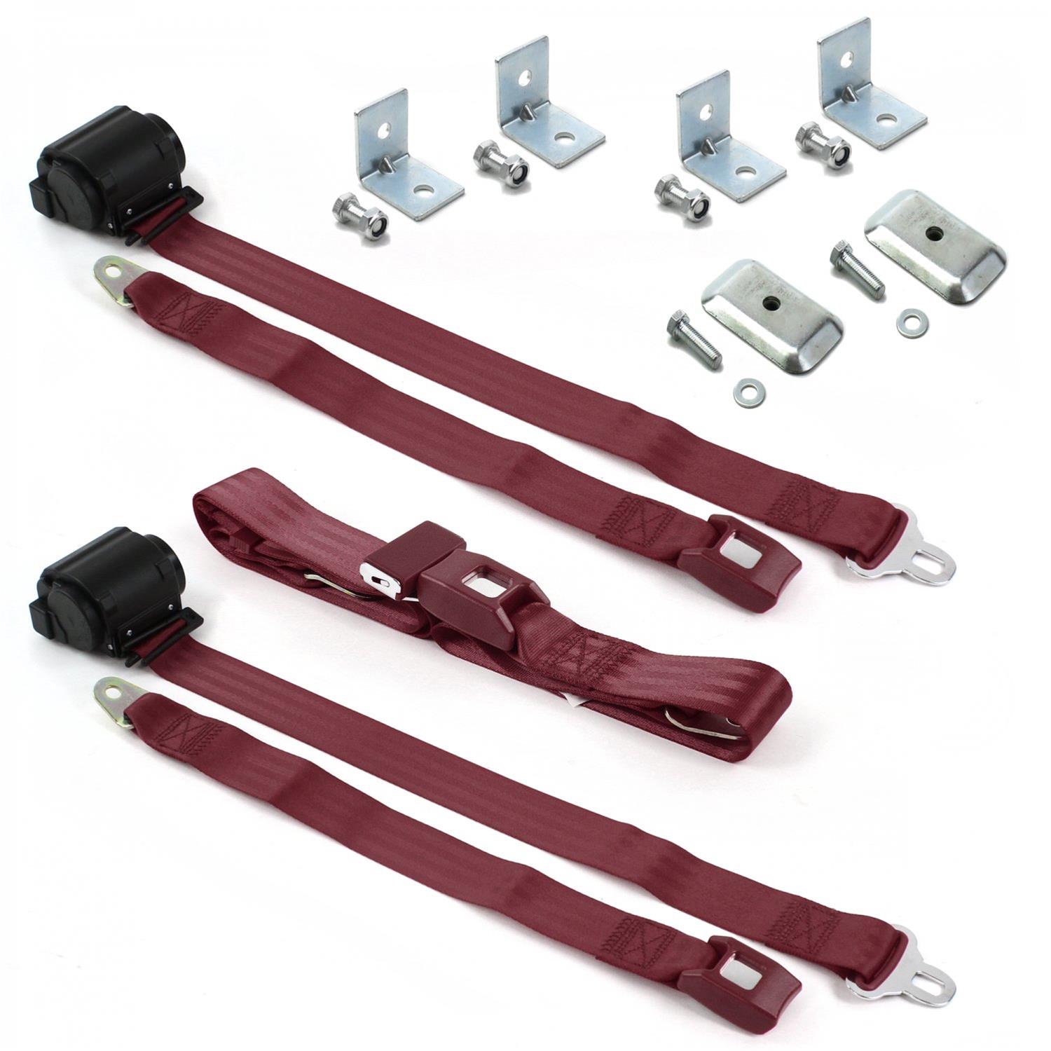 SafeTBoy STBD288B SafeTBoy 2-Point Retractable Push Button Buckle Lap Belts  | Summit Racing