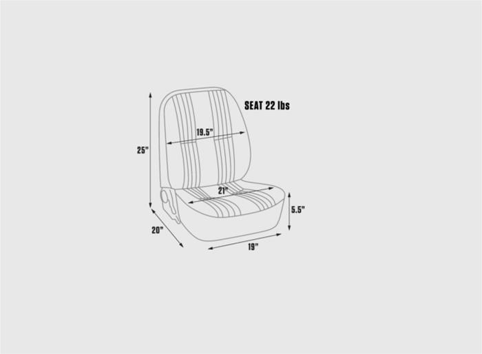 Procar Lowback Series 1400 Gray Vinyl Seat 80-1400-52L Seat, Pro-90 1400, Reclining, Left Side, Vinyl, Gray, Each thumbnail 2