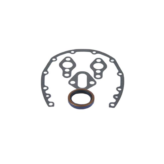 SCE Timing Cover Set Gaskets 11103 and Seal, Water Pump Gaskets, Fuel Pump Gasket, Rear Main Seal, Chevy, Small Block,