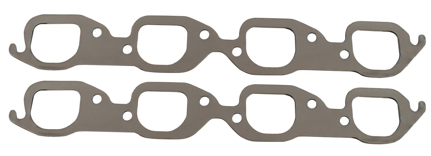 SCE AccuSeal E Exhaust Gaskets 113086 Header and Manifold Gaskets, E, Graphite/Kevlar®, Round Port, for Edelbrock 24 degree Heads, Chevrolet, Big Block, Pair