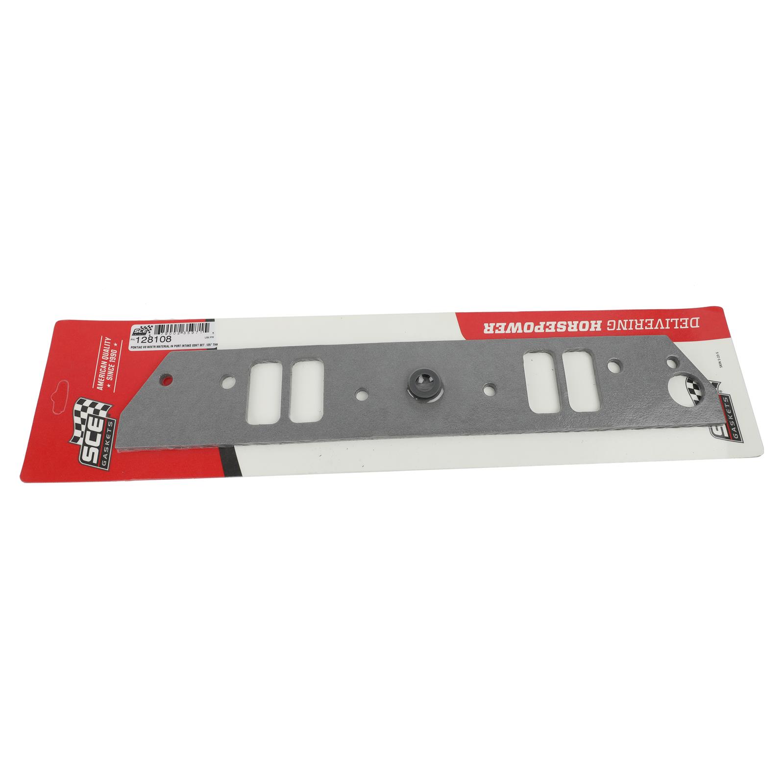 SCE AccuSeal E Intake Gaskets 128108 Manifold Gaskets, E, Composite, Rectangular Port, Recommended On Crosswind and Hurricane Manifolds, Pontiac, Pontiac V8, Each