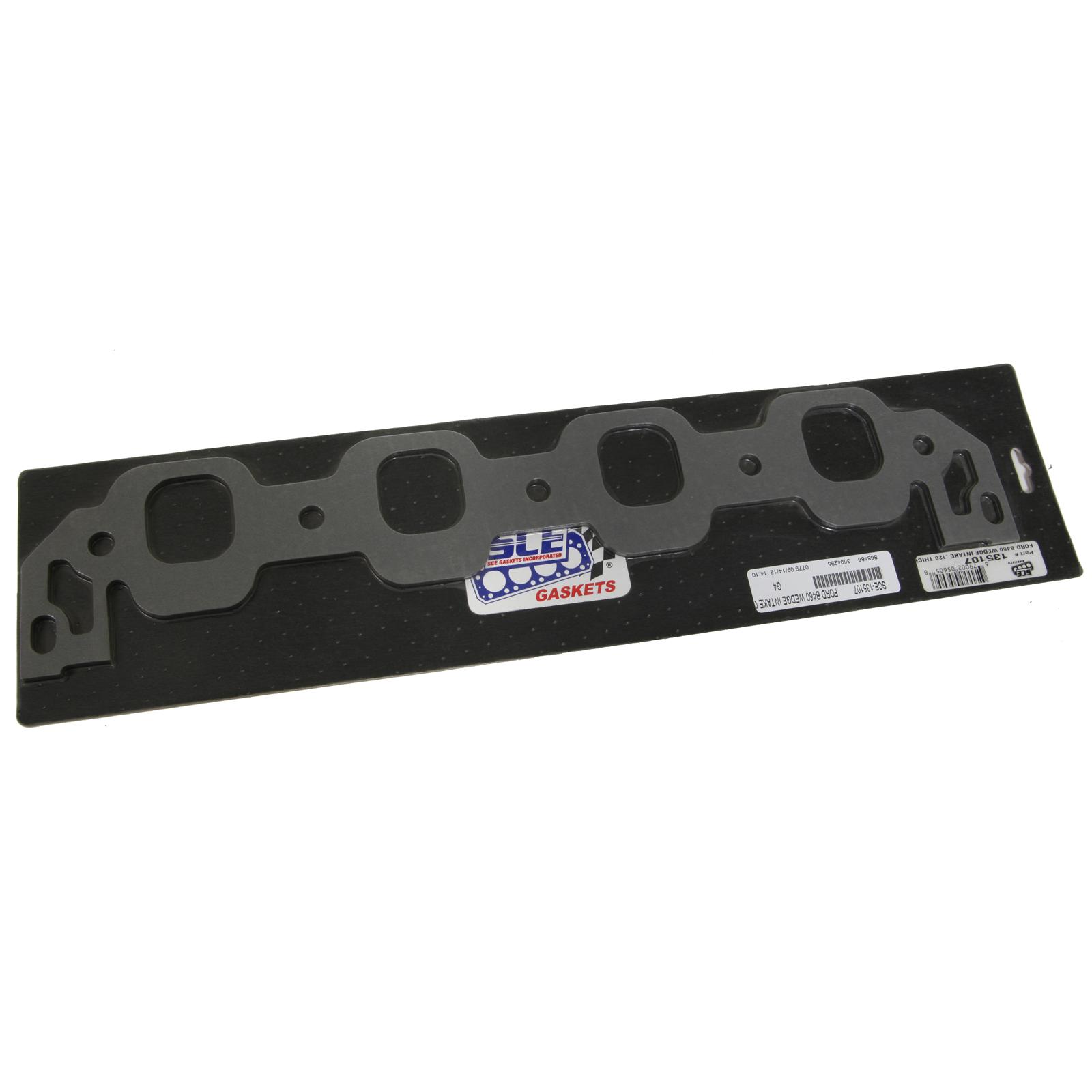 SCE AccuSeal E Intake Gaskets 135107 Manifold Gaskets, E, Composite, Raised Oval Port, for B460 Wedge Applications, Ford, 460 Big Block 385 Series, Pair
