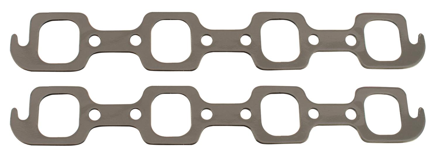 SCE AccuSeal E Exhaust Gaskets 136082 Header and Manifold Gaskets, E, Graphite/Kevlar®, Rectangular Port, for N351 Sportsman & Brodix T1F, Ford, Small Block Windsor, Pair