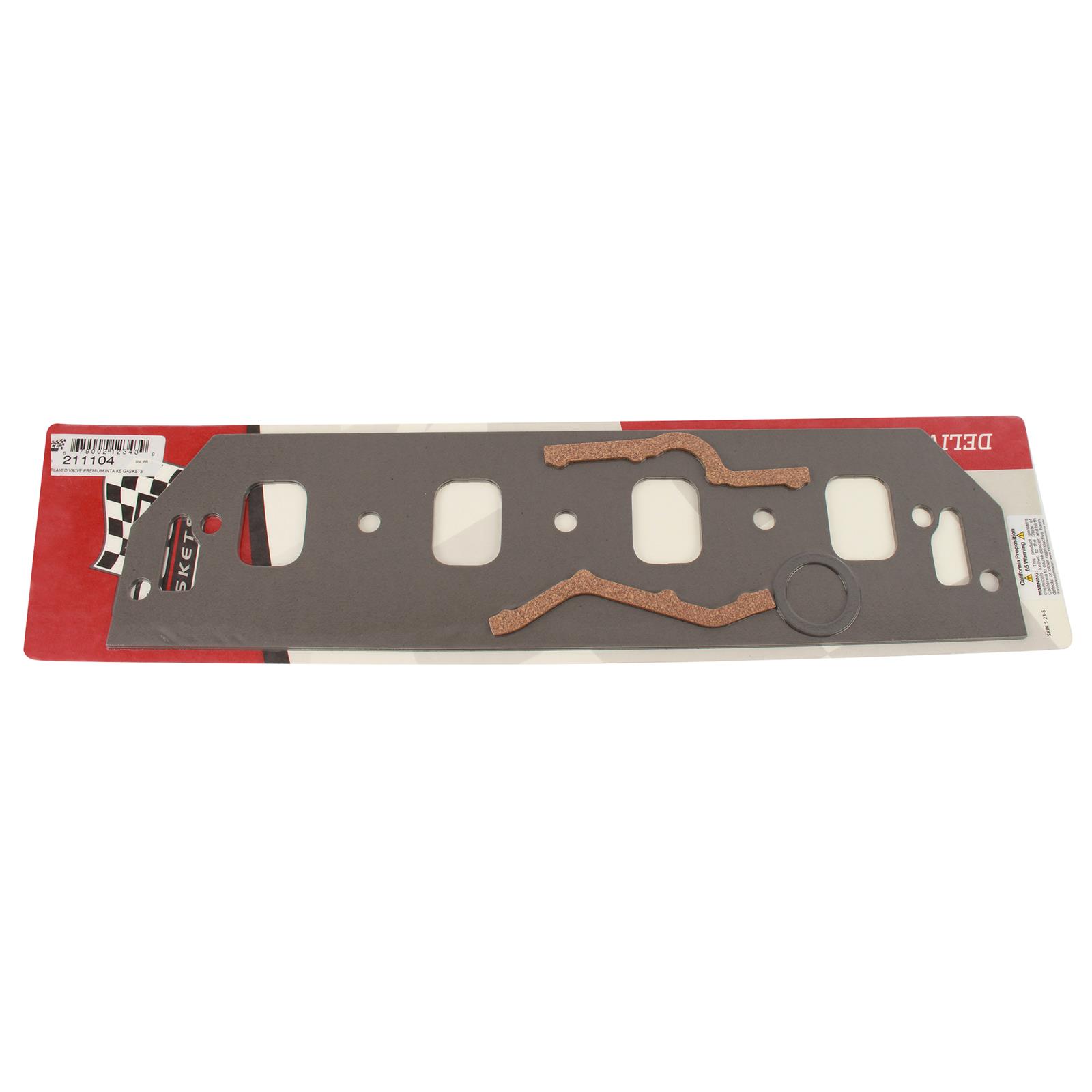 SCE AccuSeal Pro Intake Gaskets 211104 Manifold Gaskets, Pro, Composite, Rectangular Port, Designed for Use with Splayed Valve Cylinder Heads, Chevrolet, Small Block, Pair