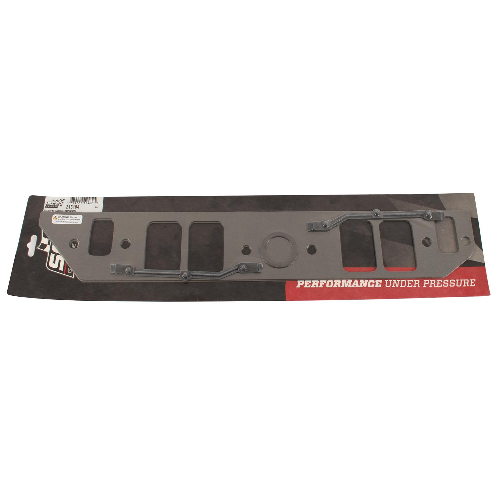 SCE AccuSeal Pro Intake Gaskets 213104 Gaskets, Intake, Pro, Fiber Laminate, 2.72 in. x 1.72 in. Port, .62 in. Thick, Chevy Big Block Rectangle