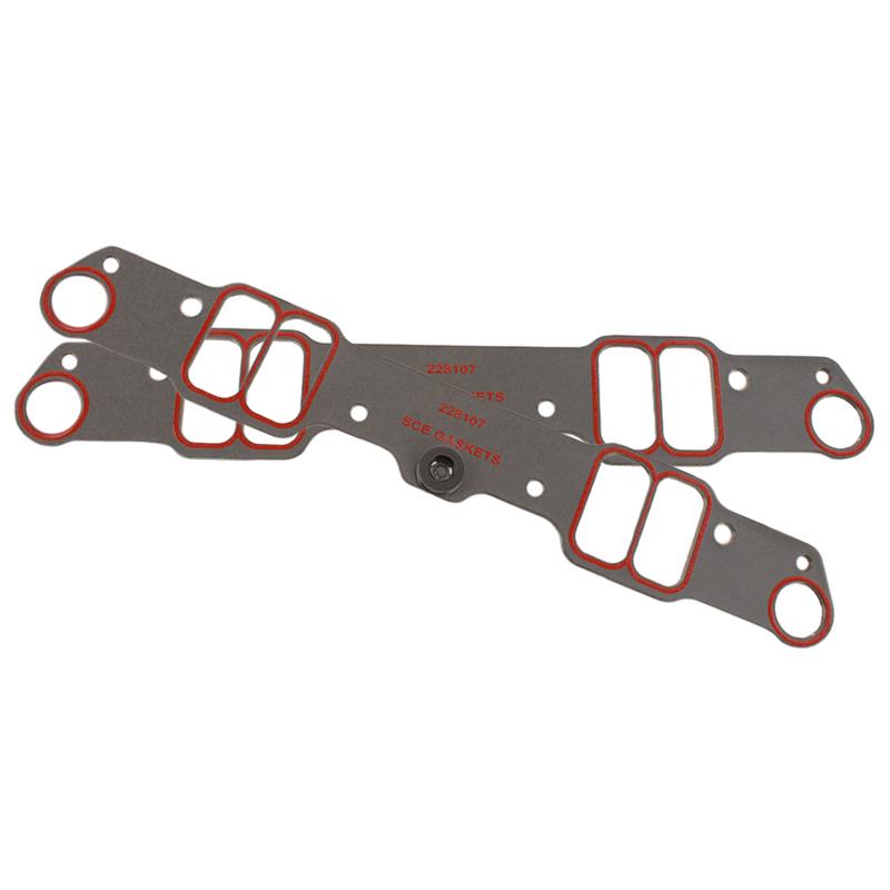 SCE AccuSeal Pro Intake Gaskets 228107 Manifold Gaskets, Pro, Composite, Rectangular Port, for Pontiac 455 HO, for Edelbrock Aluminum Heads, Pontiac, 455, Pair