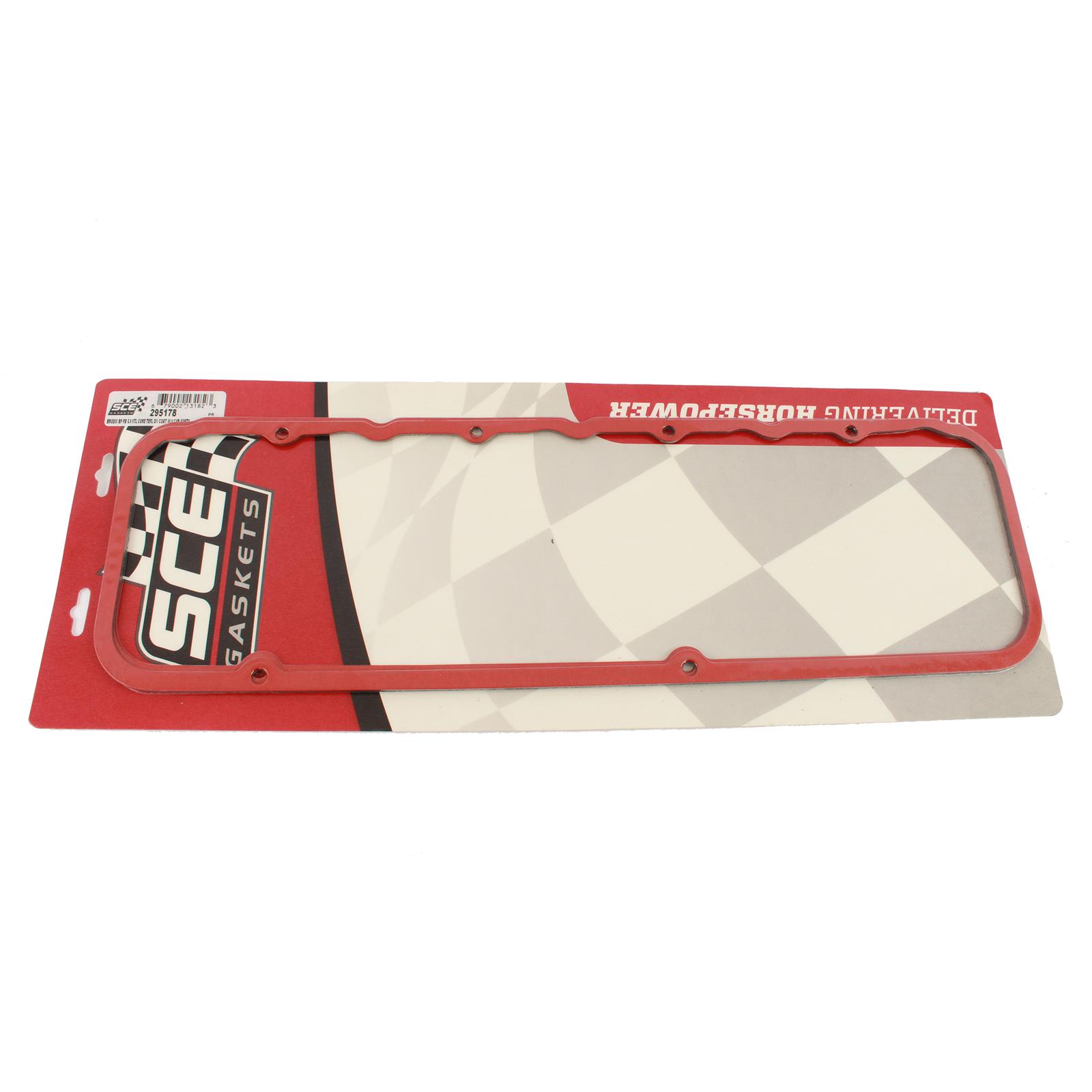 SCE AccuSeal Pro Valve Cover Gaskets 295178 Gaskets, Pro, Steel Core PTFE Coated, Brodix BP PB 5.00 in. Cylinder Heads, Pair