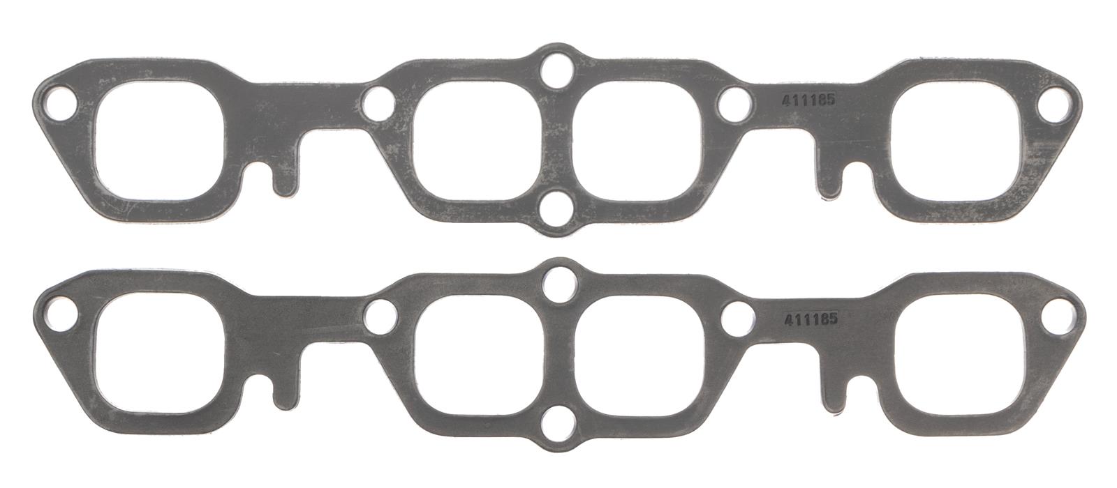 SCE Graph-Form Premium Header Gaskets 411185 and Exhaust Manifold Gaskets, Premium, High-density/Hi-temp Graphite, SB2 Port, Chevrolet, 350, 400, Pair