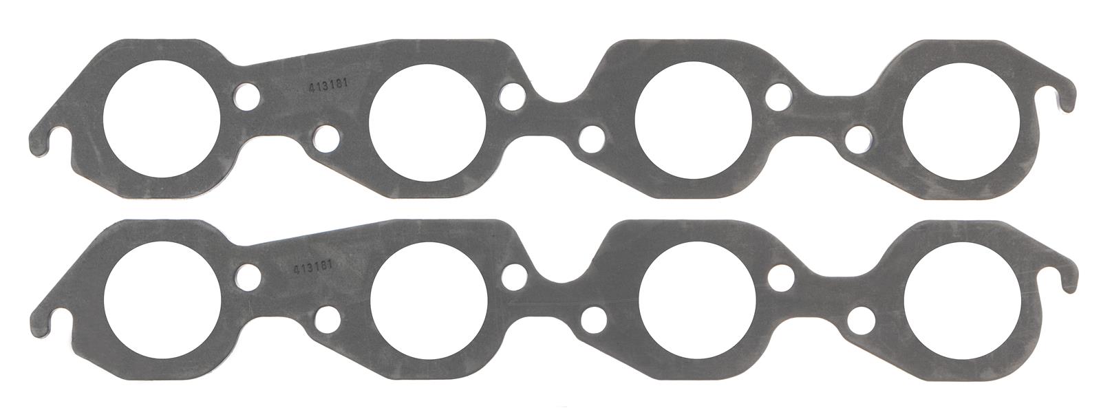 SCE Graph-Form Premium Header Gaskets 413181 and Exhaust Manifold Gaskets, Premium, High-density/Hi-temp Graphite, Round Port, Chevrolet, Big Block, Pair