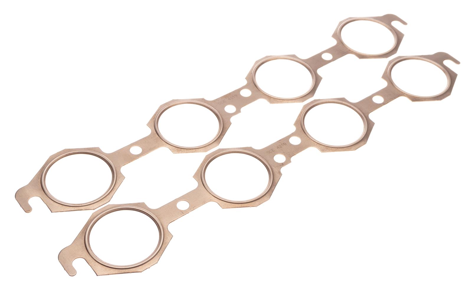 SCE Pro Copper Embossed Exhaust Gaskets 4219 Gaskets, Header and Manifold, Round Port, Copper, Chevy, LS, Pair thumbnail 2