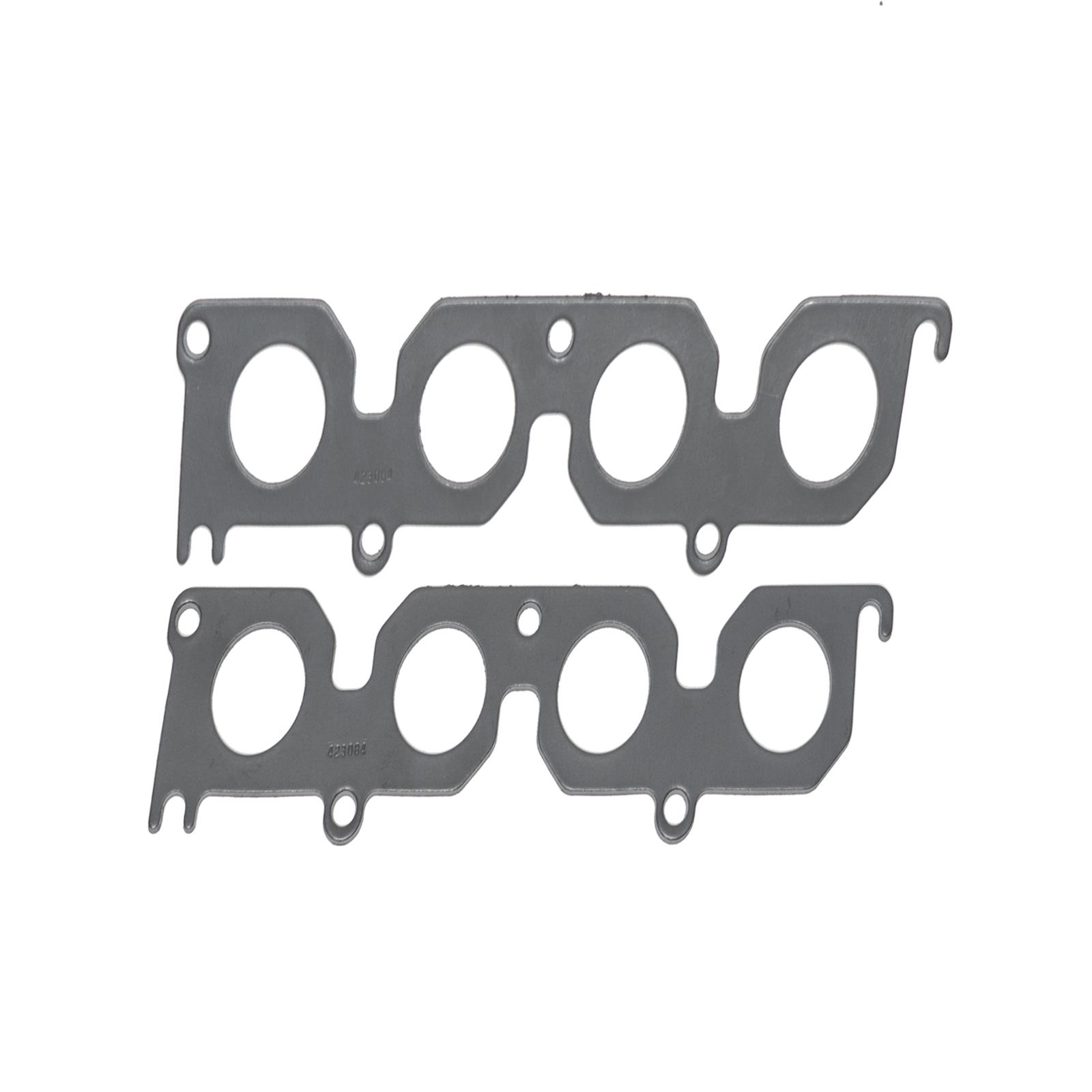 SCE Graph-Form Premium Header Gaskets 423084 and Exhaust Manifold Gaskets, Premium, Flexible Graphite, Round Port, Fits Duratec Engines, Ford, 2.3L, Each