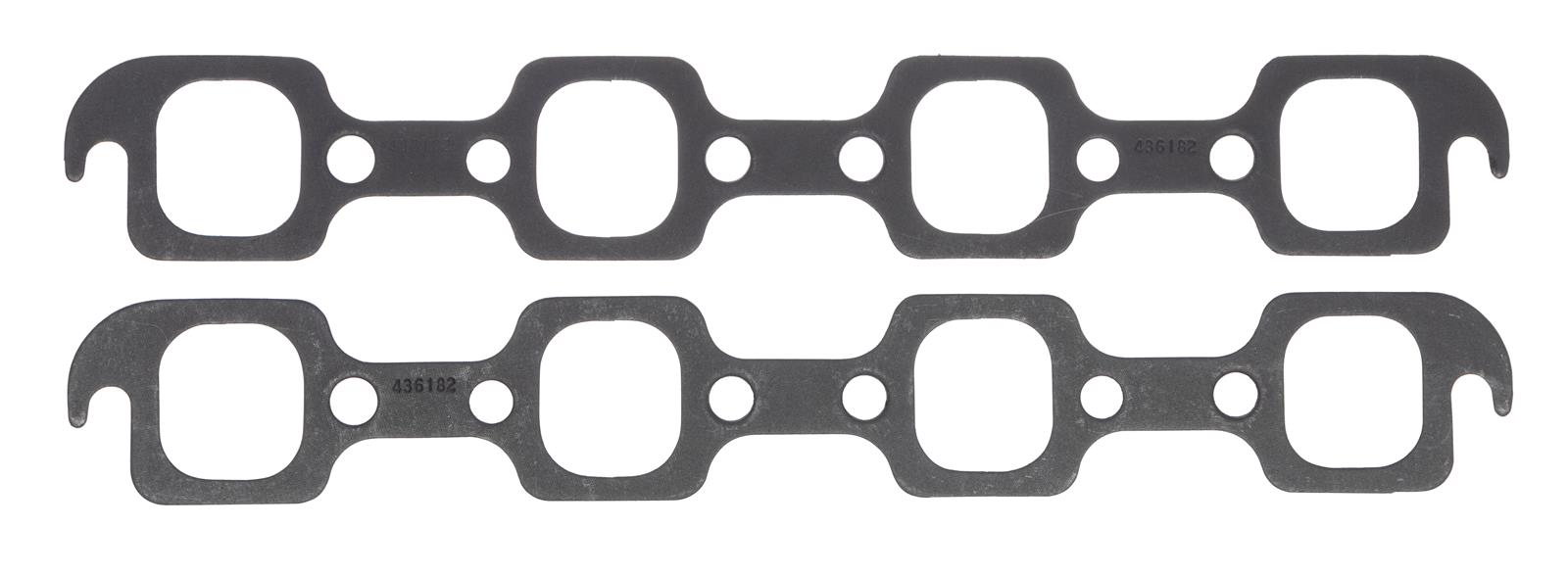 SCE Graph-Form Premium Header Gaskets 436182 and Exhaust Manifold Gaskets, Premium, Rectangular Port, for N351 Sportsman Head, Ford, 289/302/351W, Pair