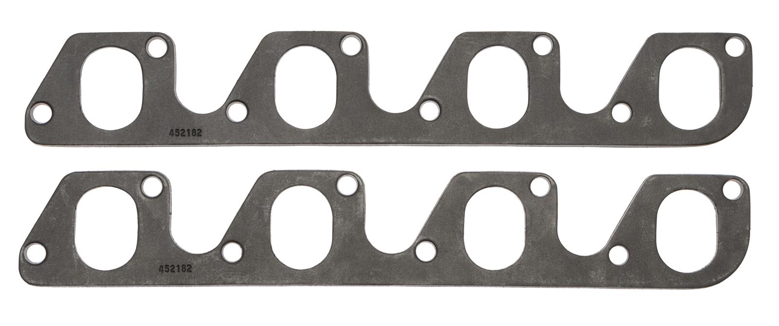 SCE Graph-Form Premium Header Gaskets 452182 and Exhaust Manifold Gaskets, Premium, High-density/Hi-temp Graphite, Rectangular Port, for 2-barrel Heads, Ford, 351C, Pair