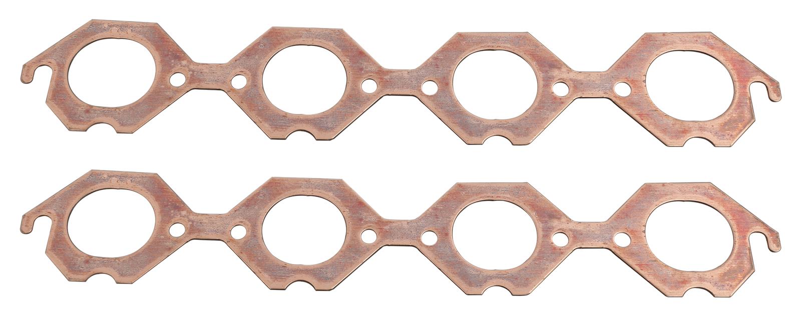 SCE Pro Copper Annealed Exhaust Gaskets E11187 Header and Manifold Gaskets, Annealed, Round Port, Chevrolet, Small Block, Pair