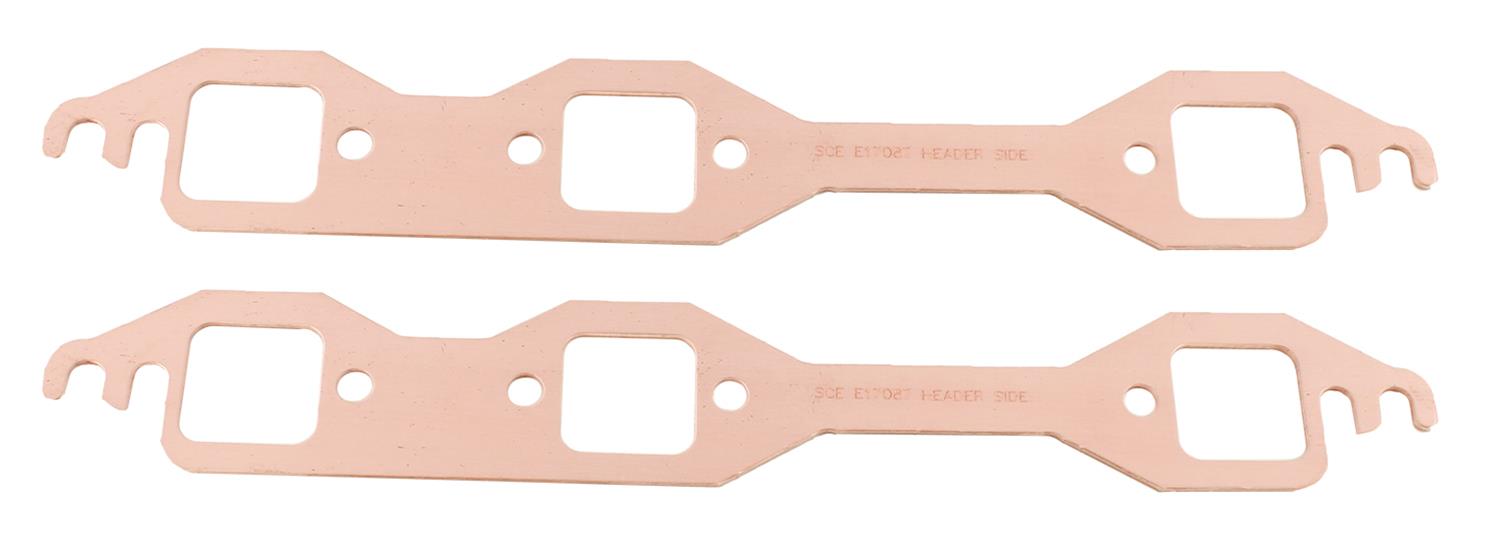 SCE Pro Copper Annealed Exhaust Gaskets E17087 Header and Manifold Gaskets, Annealed, Square Port, Chevrolet, 4.3L V6, Pair