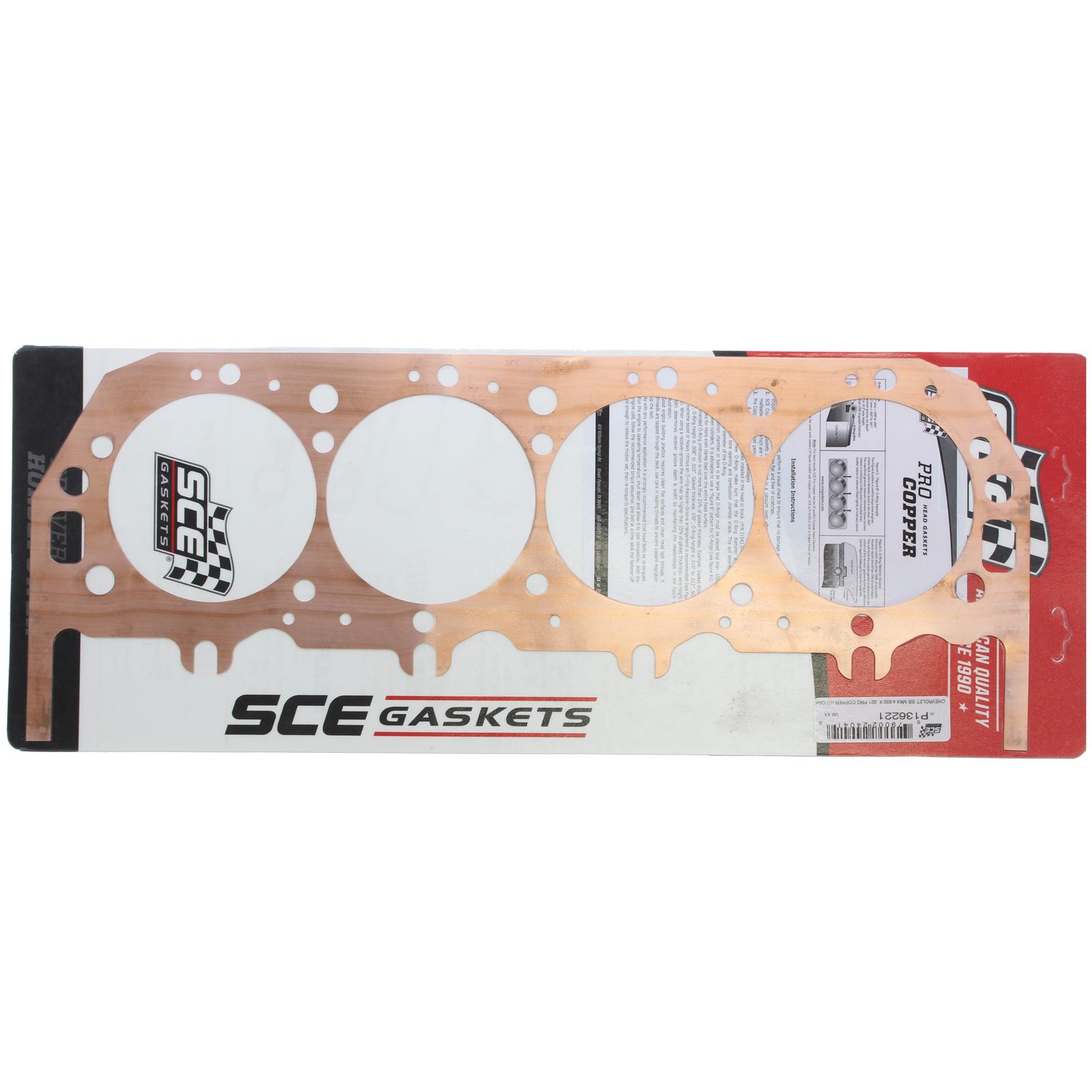 SCE Pro Copper Head Gaskets P136221 Gasket, Copper, 4.630 in. Bore, 0.021 in. Thickness, Chevy, Mark 4 Big Block, Each