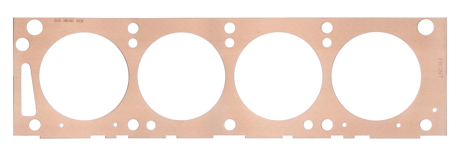 SCE Pro Copper Head Gaskets P342080L Gaskets, Copper, 4.200 in. Bore, 0.080 in. Compressed Thickness, Left Side, Ford, Mercury, Big Block FE, Each