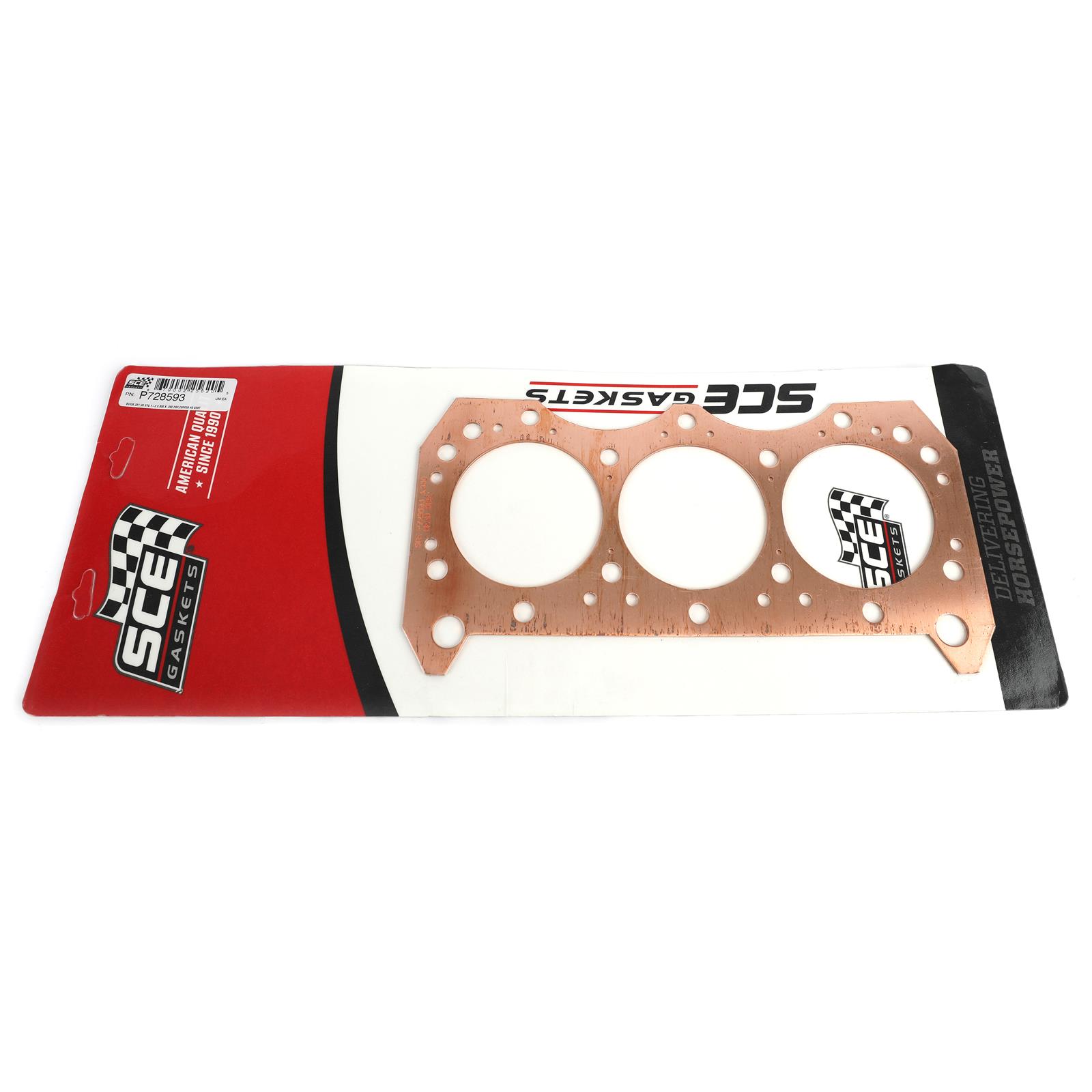 SCE Pro Copper Head Gaskets P728593 Gasket, Copper, 3.850 in. Bore, 0.093 in. Thickness, Buick, 3.2, 3.8, 4.1L, Stage 1, 8-Bolt, Each