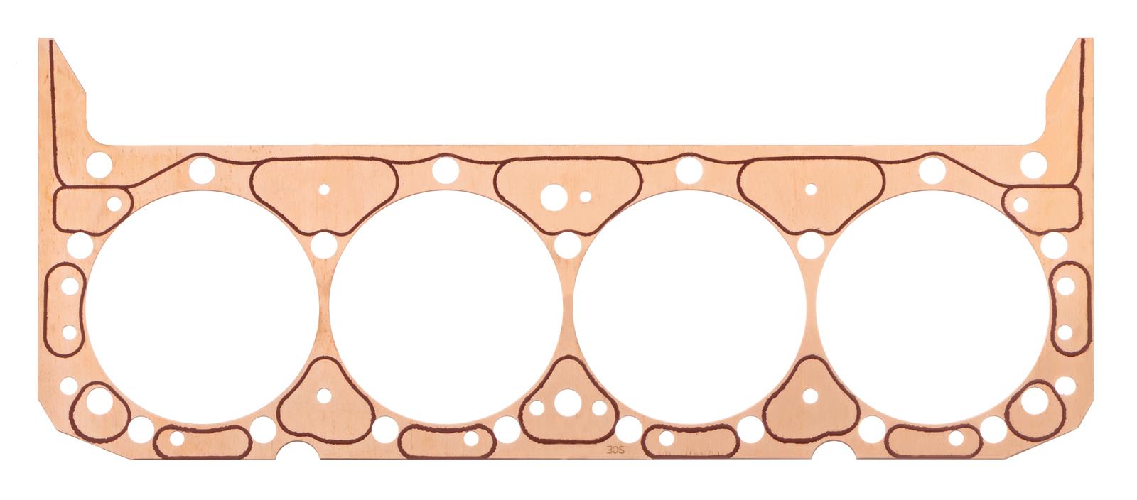 SCE Gaskets Cylinder Head Gasket, Pro Copper, 4.200 in Bore, 0.050 in Compression Thickness, Copper, Small Block Chevy, Each - 3