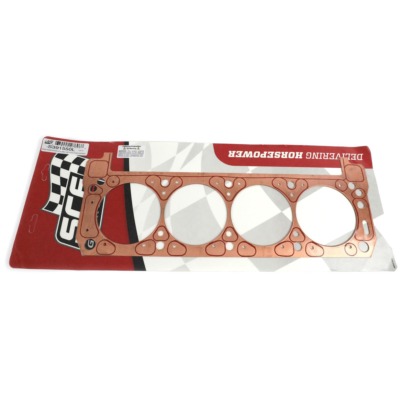 SCE ICS Titan Copper Head Gaskets S391550L Gaskets, Titan, Copper, 4.160 in. Bore, .050 in. Compressed Thickness, Ford, 302/351W, Yates Heads, Each