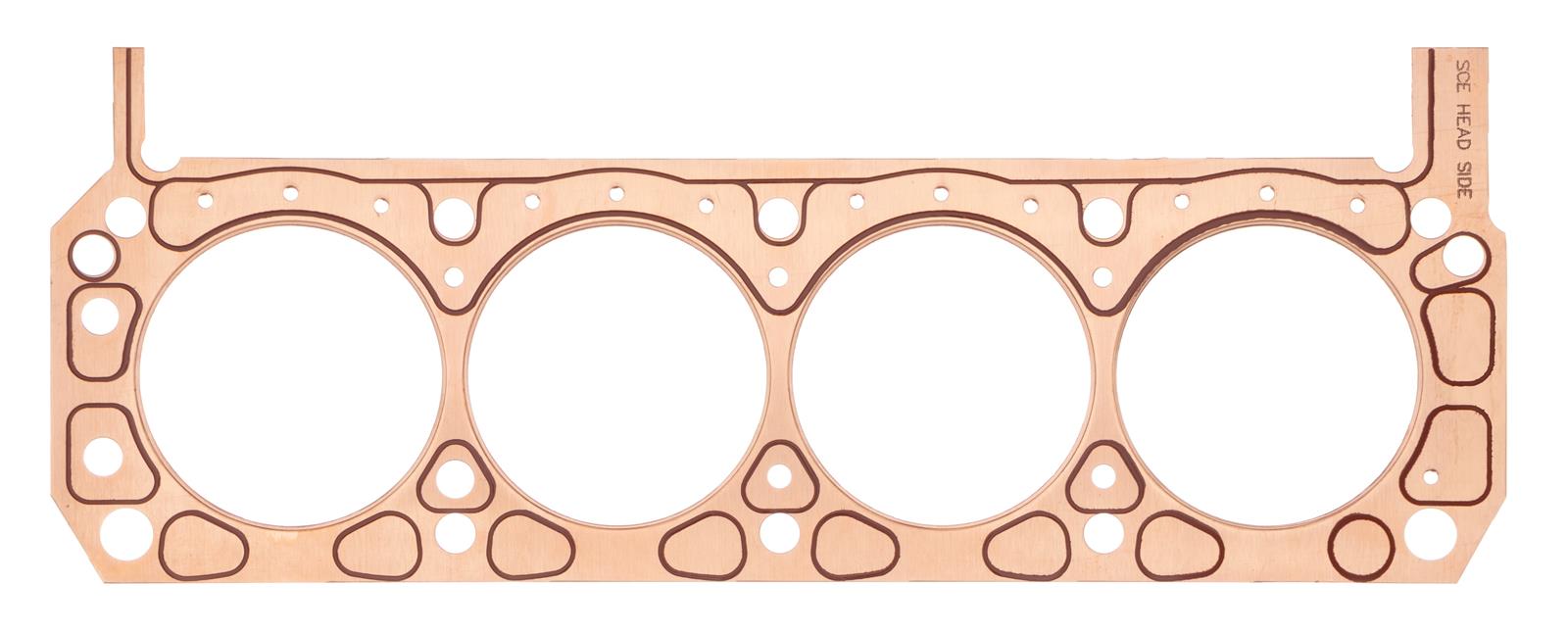 SCE Titan Copper Head Gaskets T361550R Gaskets, Copper, 4.155 in. Bore, 0.050 in. Compressed Thickness, Requires O-rings In the Block or Head, Right Side, Ford, 289/302/351W,Each