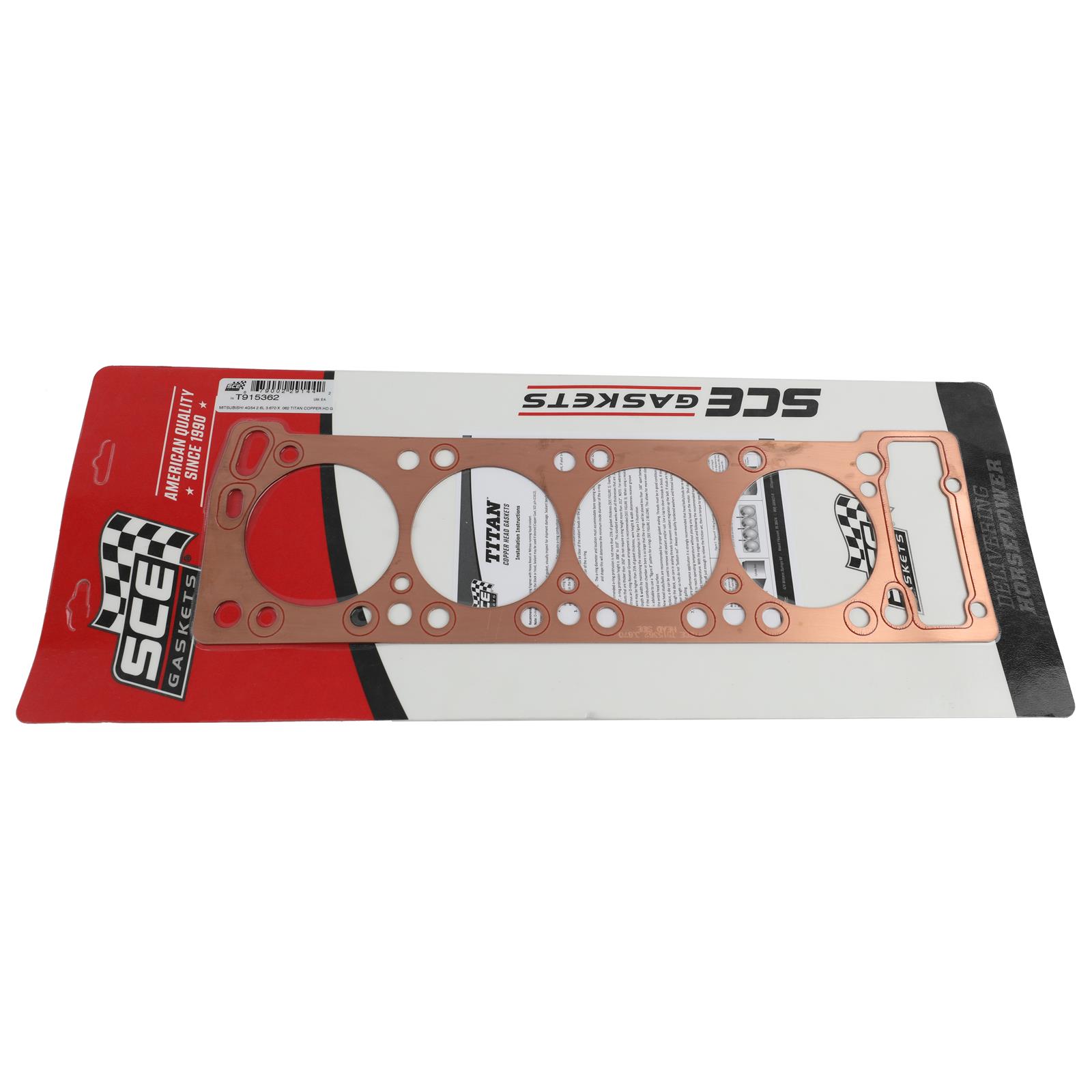 SCE Titan Copper Head Gaskets T915362 HEAD GASKET, TITAN COPPER,MITSUBISHI 4G54 2.6L 3.670 X . 062 TITAN COPPER HD GSKT