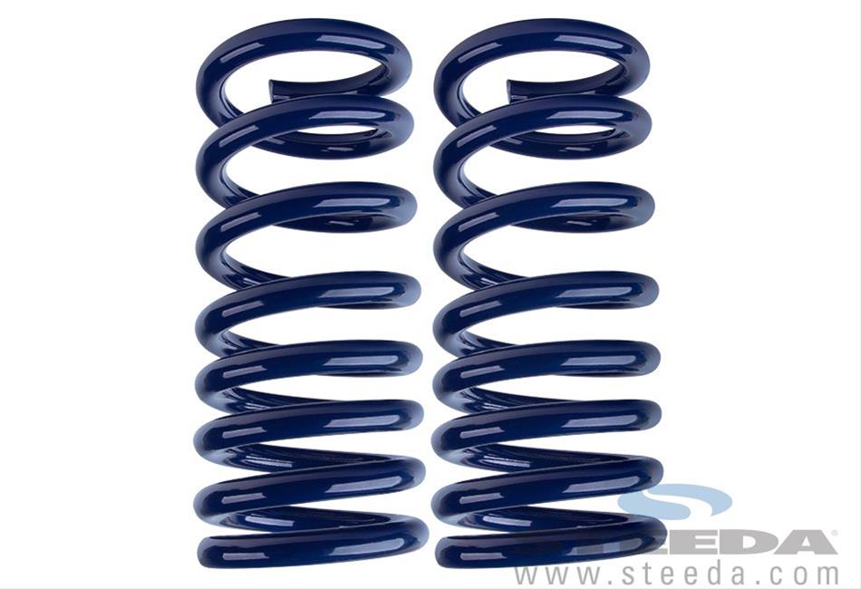 Steeda Sport Suspension Springs for 2015-2022 MUSTANG - 555-8210 Lowering Springs, Sport, Front and Rear Coils, 1.125/1.000 in. Drop, Blue Powdercoated, Ford Mustang, Set of 4 thumbnail 3