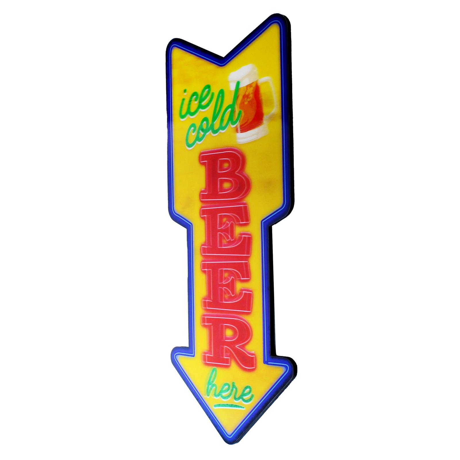 Summit Gifts 473497 Ice Cold Beer Here Lenticular Wood Sign