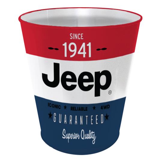 Summit Gifts 502255 American Jeep Round Tapered Metal Trash Bin