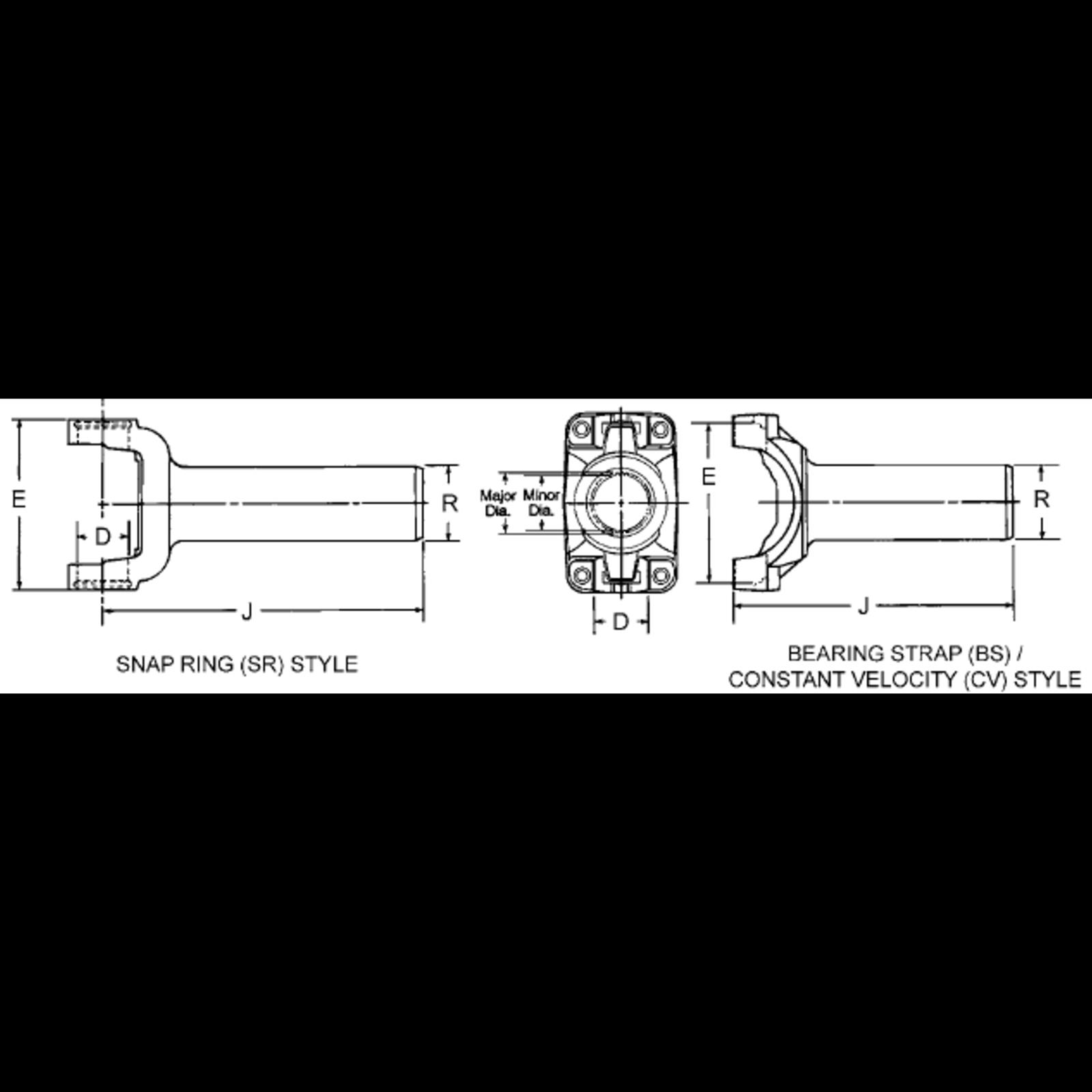 Spicer Drivetrain Products Slip Yokes 3-3-6501X Yokes, Yoke Assembly