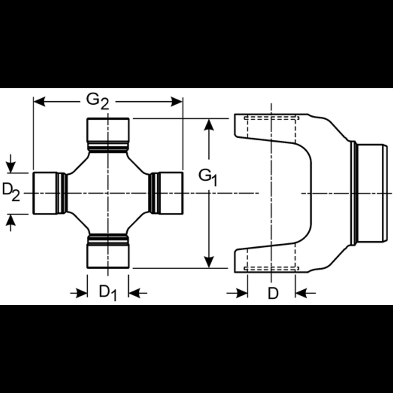 Dana Spicer Drivetrain Products - U-Joints for 1995-1999 P30 5-174X U-Joint Kit (1350) Greasable