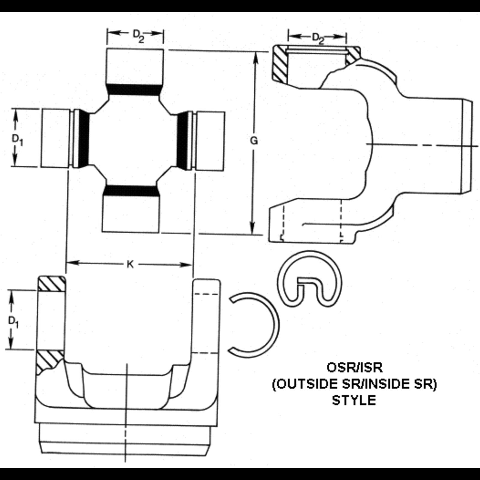 Spicer Drivetrain Products Light Duty U-Joints for 1991-1992 DAKOTA - 5-3246X U-JOINT KIT