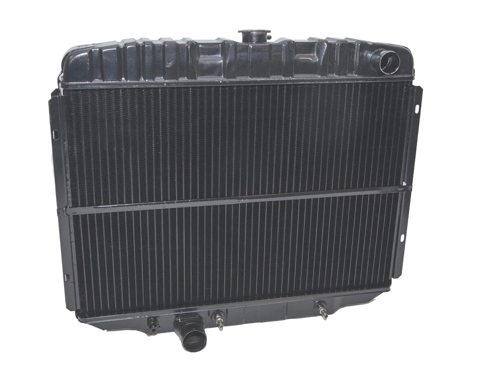 Scott Drake Replacement Radiators 379-3HF Radiators, Replacement, Downflow, 3-row, Copper, Black, Transmission Cooler, Ford, Each