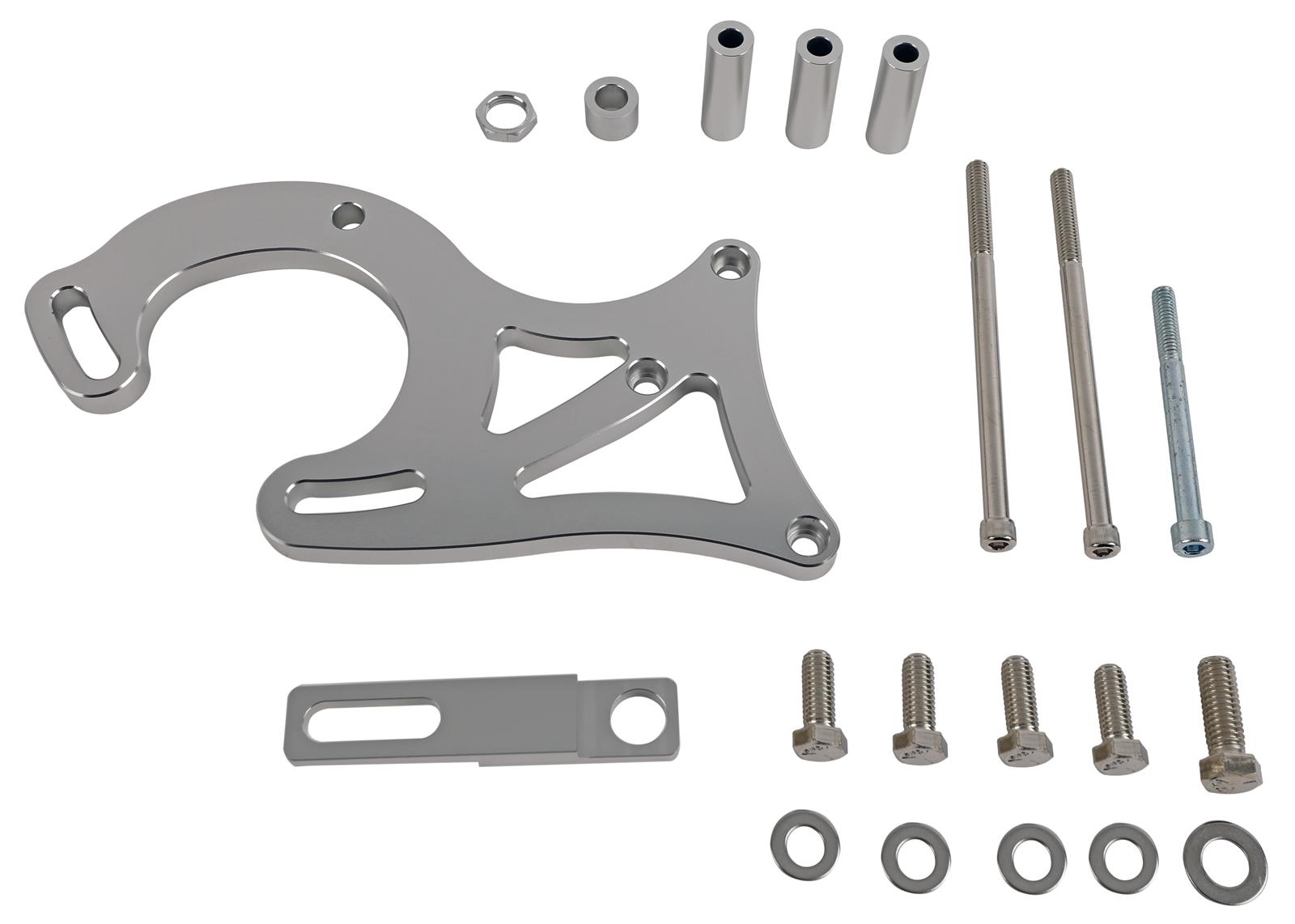 Scott Drake Power Steering Brackets B-F553 Brackets, Left Side, Aluminum, Natural, Ford, Kit