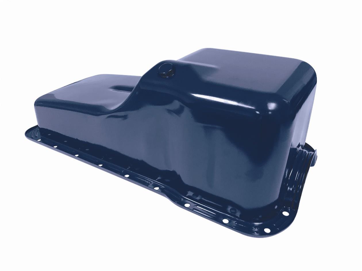 Scott Drake Oil Pans C5AZ-6675-BL Pans, Stock Style, Front Wet Sump, 5.00 qt. Capacity, Steel, Blue, Ford, 4.3L, 4.7L, 5.0L, Each thumbnail 2
