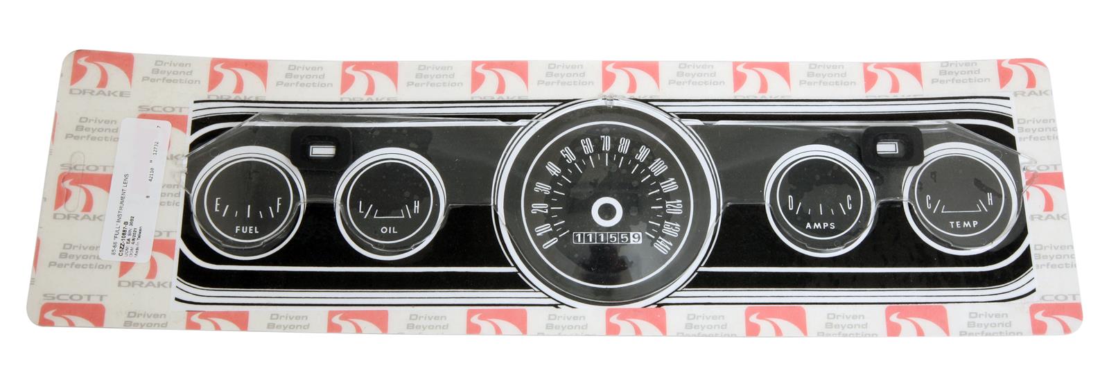 Scott Drake Replacement Gauge Lenses C5ZZ-10887-B Instrument Lens, Full Instrumentation, Plastic, Clear, Ford, Each